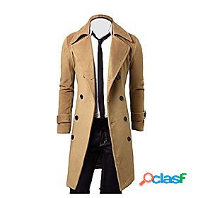 Mens Unisex Trench Coat Overcoat Fall Winter Coat Jacket