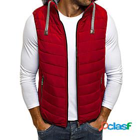 Mens Vest Gilet Fall Winter Daily Going out Short Coat