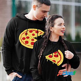 Mens Womens Couples Graphic Hoodie Sweatshirt Front Pocket