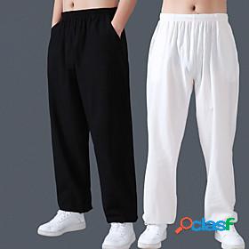 Mens Womens Yoga Pants High Waist Bottoms Wide Leg Side