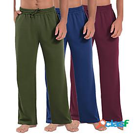 Mens Yoga Pants Pants Bottoms Drawstring Pocket Solid Color