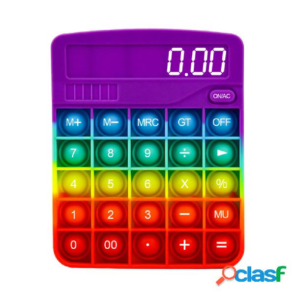 Mini Rainbow Fidget Calculator Bubble Sensory Toy con parole