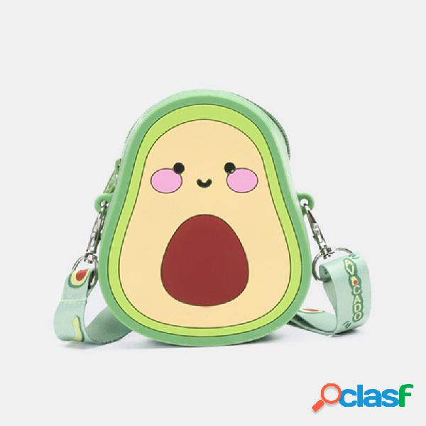 Mini borsa a tracolla in gomma con avocado alla fragola da