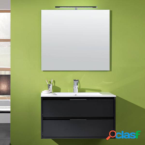 Mobile bagno sospeso Loto42 cm 90x190x46 laccato lucido nero