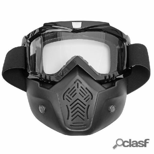 Moto casco maschera antivento scudo occhiali staccabili 8