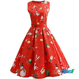 Mrs.Claus Dress Adults Womens Daily Wear Sweet Polyester