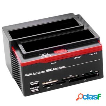 Multifunzionale USB 2.0 a SATA/IDE Docking Station - Nero