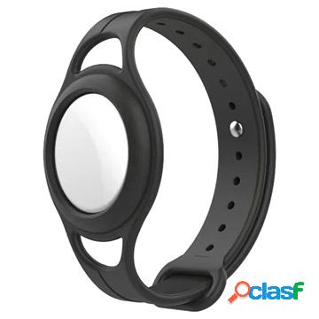 Mutural Apple AirTag Kids Silicone Wristband - Black