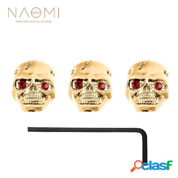 NAOMI 3PCS Skull Guitar Manopole Chitarra in metallo Volume