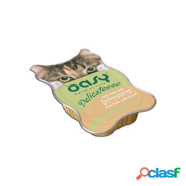 Oasy Cat Adult Delicatesse Paté con Selvaggina Vaschetta 85