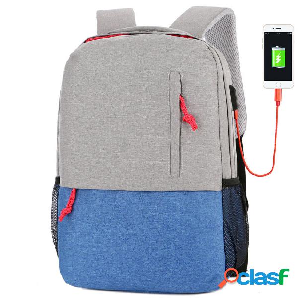 Outdoor campeggio Nylon 25L USB Zaino di ricarica