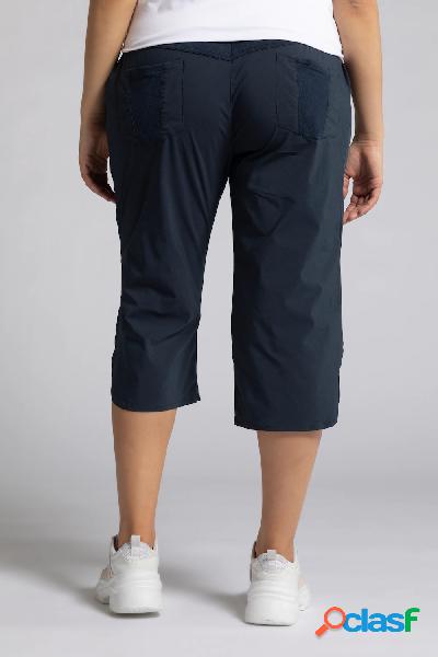 Pantaloni Capri con inserti in jersey, cintura comfort e