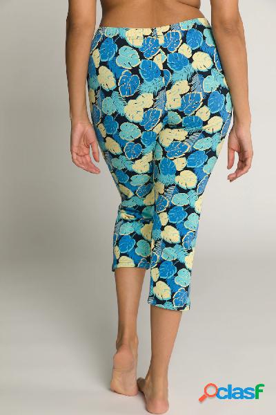 Pantaloni Capri in confezione doppia con foglie/tinta unita,