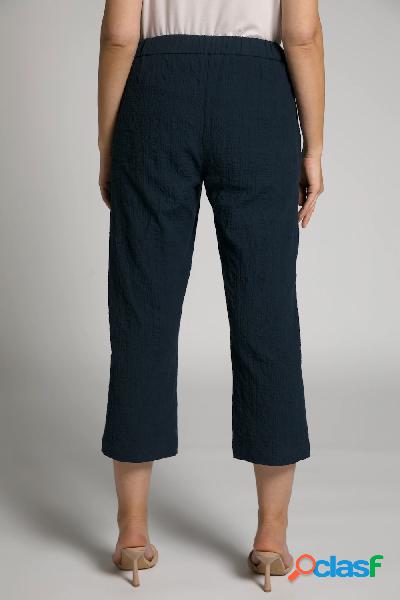 Pantaloni Mary a 7/8, crespatura a bolle, gamba larga,