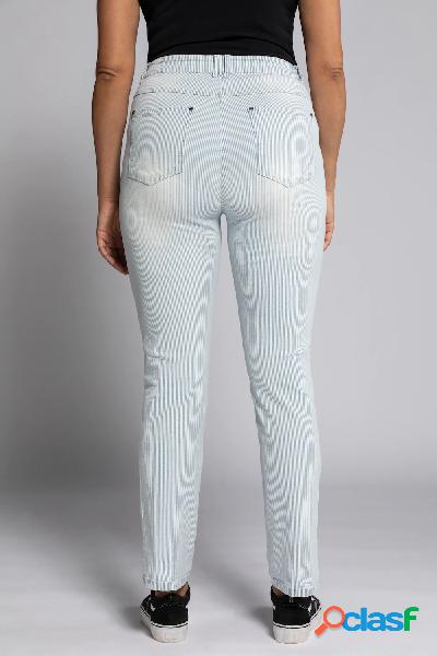 Pantaloni Sammy, righe, effetto jeans, design stretto a