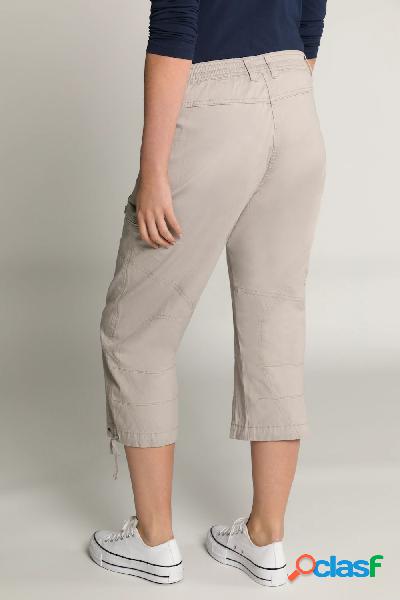 Pantaloni cargo a 7/8 con cintura comoda, Donna, Beige,