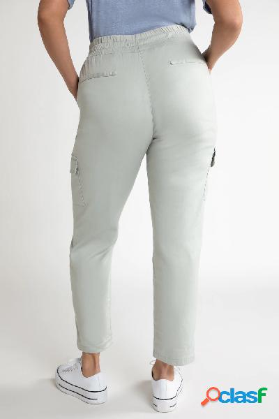 Pantaloni cargo con effetto papertouch e cintura elastica,