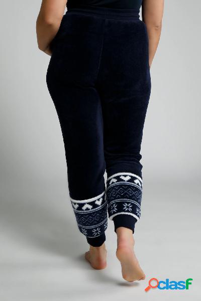 Pantaloni da casa in peluche con disegno in stile norvegese