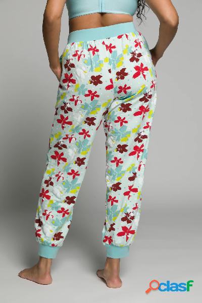 Pantaloni del pigiama con fantasia floreale e tasche, Donna,