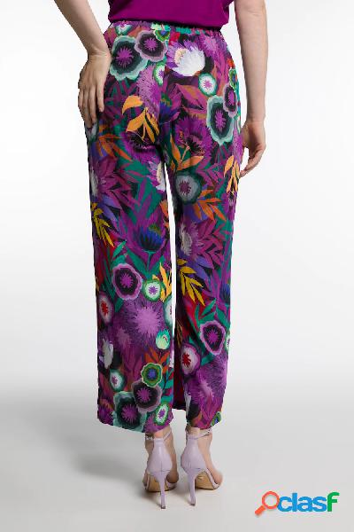 Pantaloni, design floreale, taglio della gamba ampio e