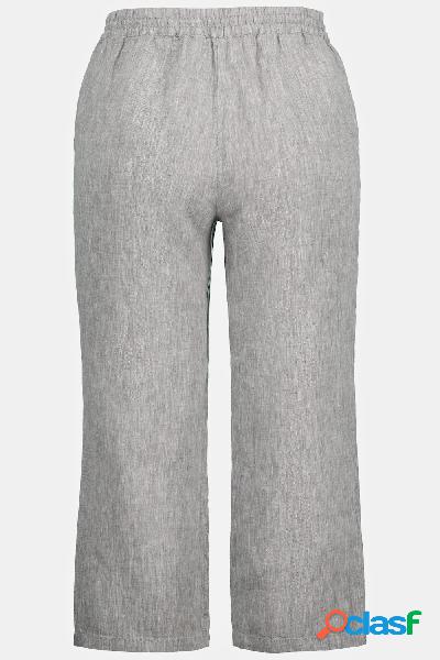 Pantaloni di lino a 7/8, cintura elastica, naturalmente