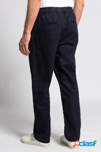 Pantaloni di misto lino, cintura elastica, basic fit, Uomo,