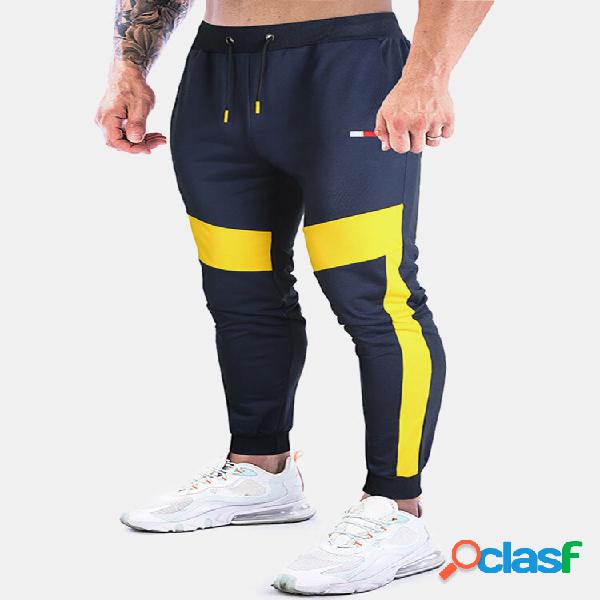 Pantaloni sportivi da uomo Jogger Colorblock Elastico in