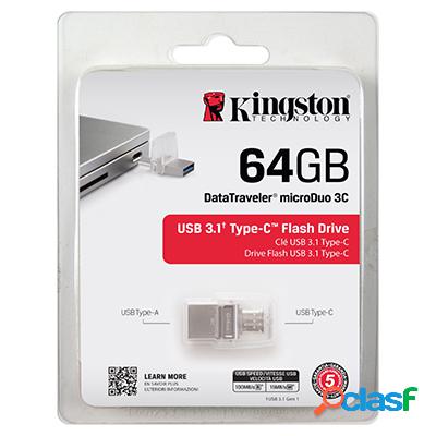 Pen Drive 64GB Kingston USB 3.1/MicroUSB DTDUO3C/64GB