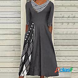 Per donna Abito linea A Vestito longuette Grigio Mezza