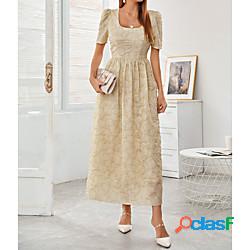 Per donna Abito linea A Vestito maxi Bianco Manica corta