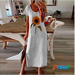 Per donna Abito linea A Vestito maxi Bianco Nero Giallo