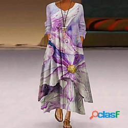 Per donna Abito linea A Vestito maxi Blu Viola Rosa Verde