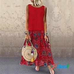 Per donna Abito linea A Vestito maxi Verde Blu Rosso Giallo