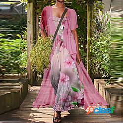 Per donna Abito linea A Vestito maxi Viola Rosa Verde scuro