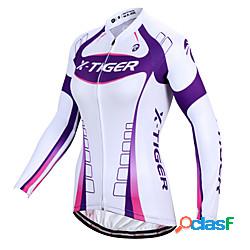 Per donna Manica lunga Maglia da ciclismo Elastene Viola