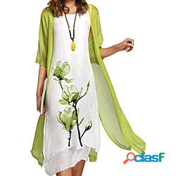 Per donna Vestito due pezzi Vestito longuette Verde chiaro