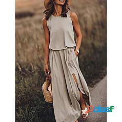 Per donna Vestito svasato Abito con bretelline Tasche Di