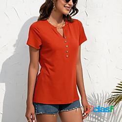 Per donna maglietta T-shirt da escursione Camicia Henley