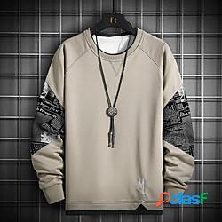 Per uomo Felpa pullover Color Block Rotonda Informale Felpe