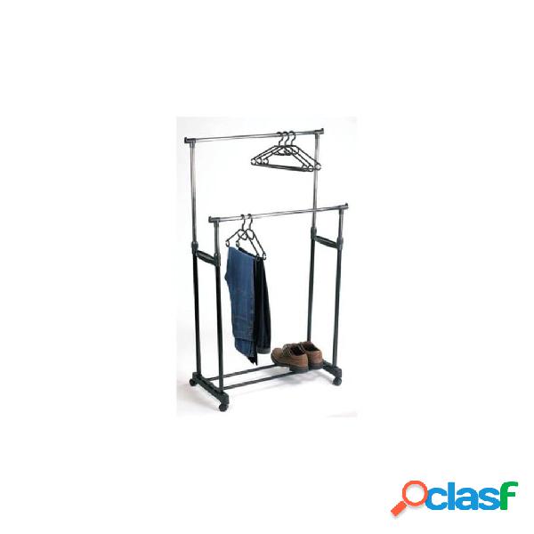 Perel Appendiabiti con 2 Barre 80x43x170 cm