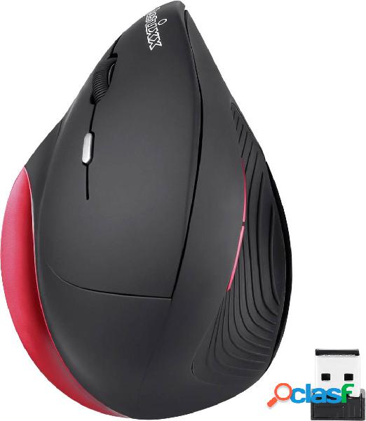 Perixx Perimice-718 Mouse PS2 Ottico Nero, Rosso 6 Tasti