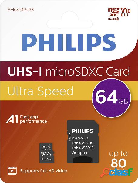 Philips Scheda microSDXC 64 GB Class 10 incl. Adattatore SD