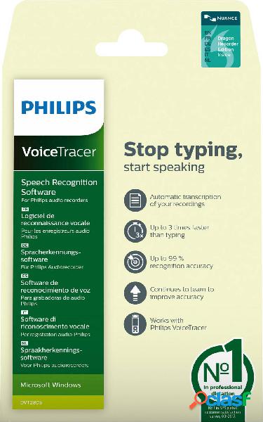 Philips VoiceTracer DVT2805 Software di riconoscimento