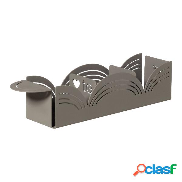 Porta bustine di tè di design Origami in metallo, 25x6px6h,