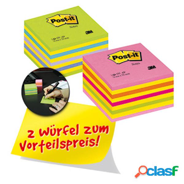 Post-it Cubo note adesive 2028NX2 76 mm x 45 mm Giallo, Blu