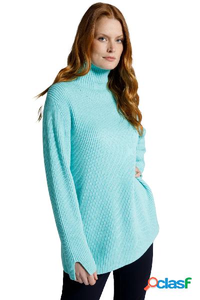 Pullover dolcevita dal taglio svasato con maglia a costine e