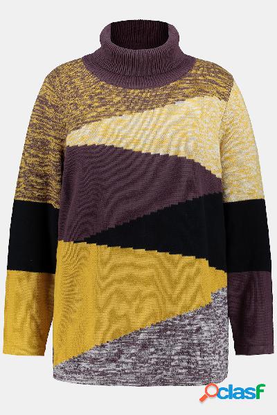 Pullover dolcevita in cotone biologico con stile color