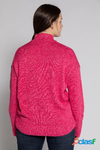 Pullover, maglia con effetto mélange, orlo arrotondato sul