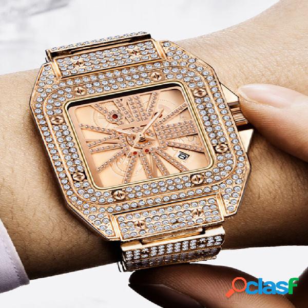 Quarzo Hip Hop in lega Watch Diamante Cool Men Watch