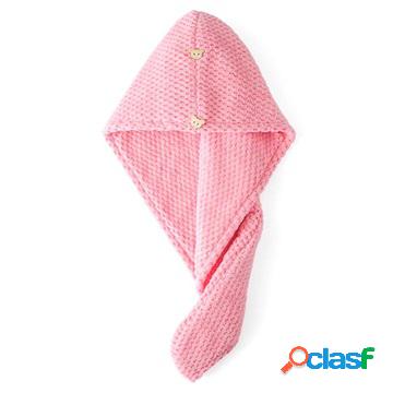 Quick Drying Double-Layered Turban Hair Towel - Pink